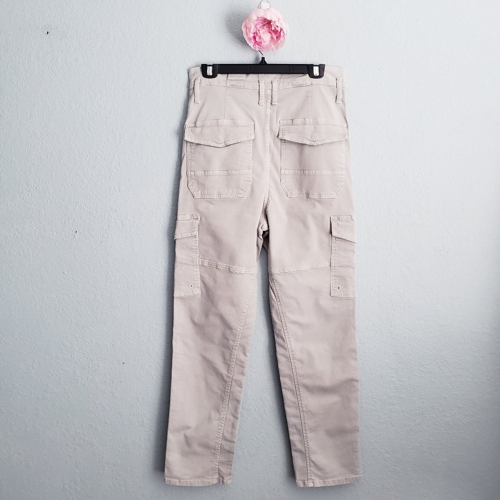 Frame Denim Washed Out Pale Olive Safari Belted Cargo Pants - Picture 8 of 9